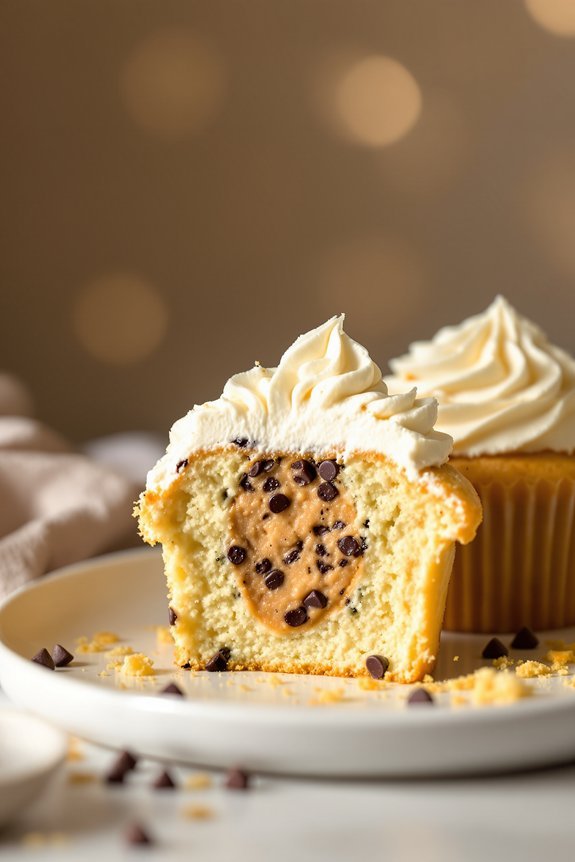 cookie dough stuffed cupcakes